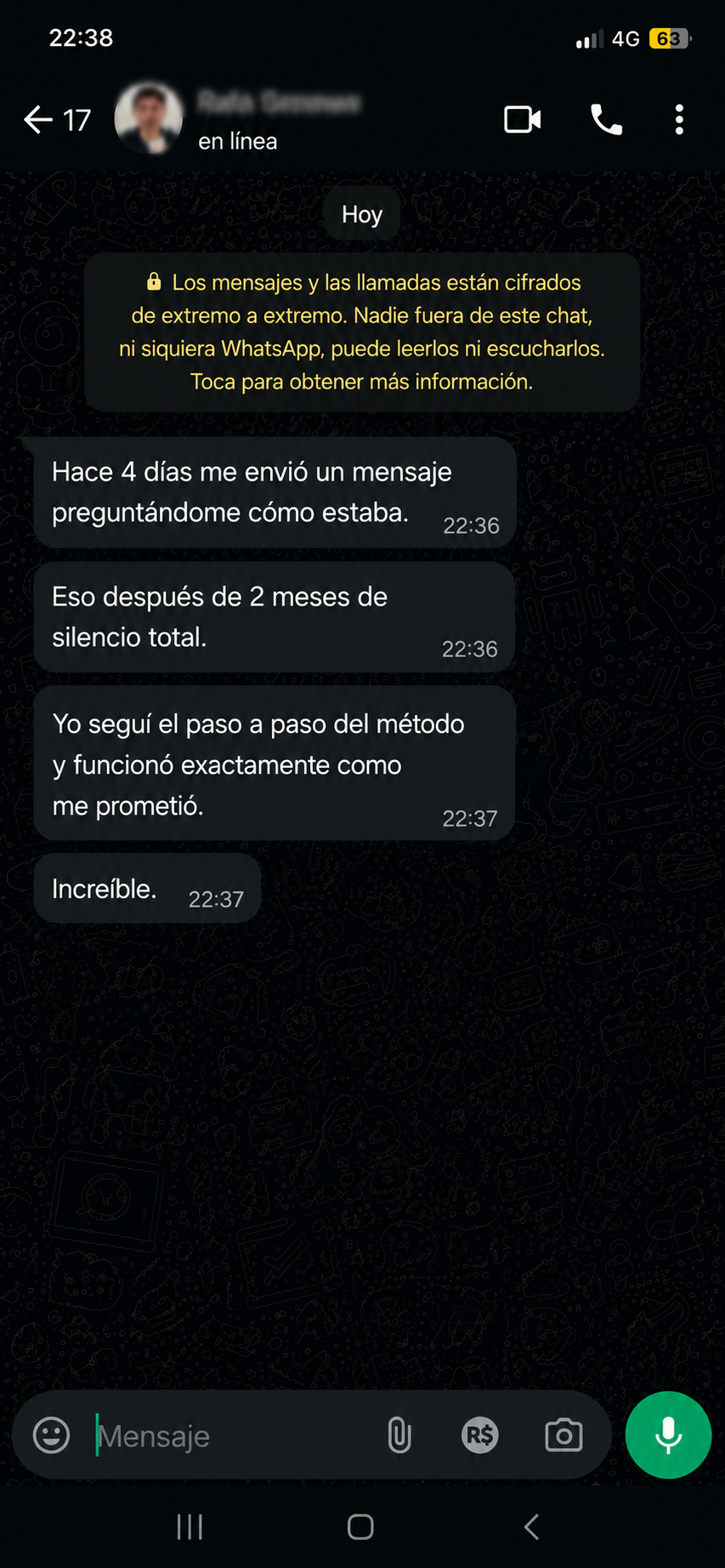 Conversación de Rafa G. en WhatsApp
