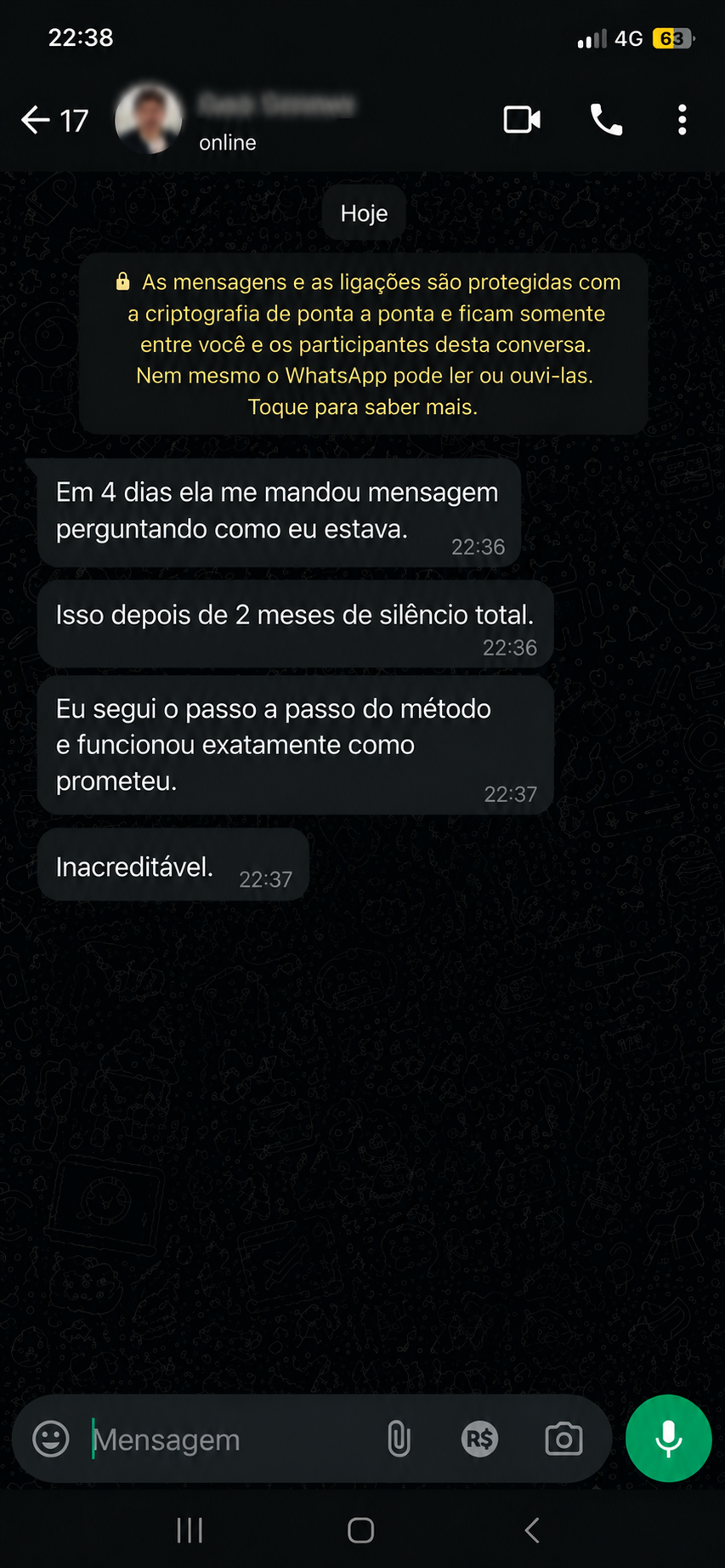 Conversa de Thiago C. no WhatsApp