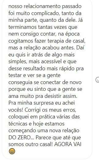 Depoimento real de aluna 1